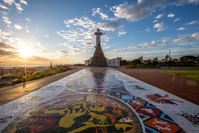 The Donkin Reserve mosaic, pyramid and lighthouse