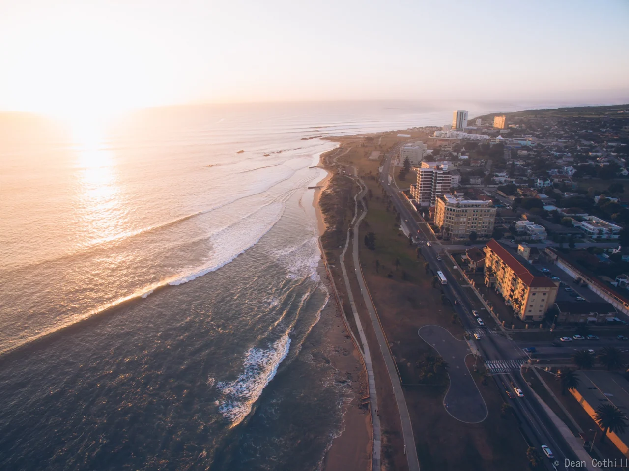 Morning light along the Gqeberha beachfront