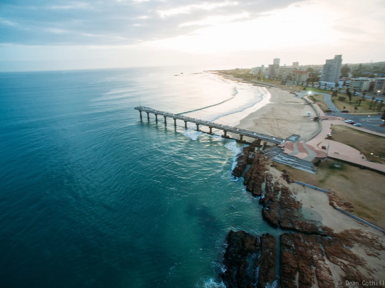 Shark Rock Pier reaching into Algoa Bay